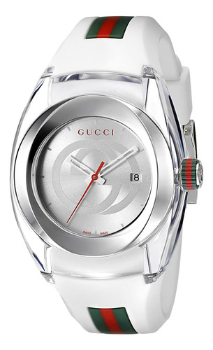 Reloj De Acero Inoxidable Gucci Sync L Con Banda De Goma (mo