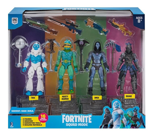 Fortnite - 4 Figuras Y Accesorios 10cm Original - Fnt0109
