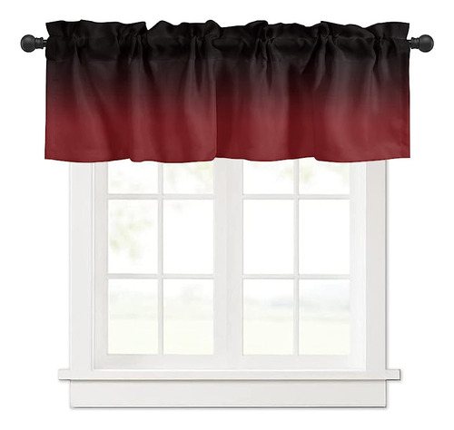 Window Valance Rod Pocket Short Curtain Panels Classic Black