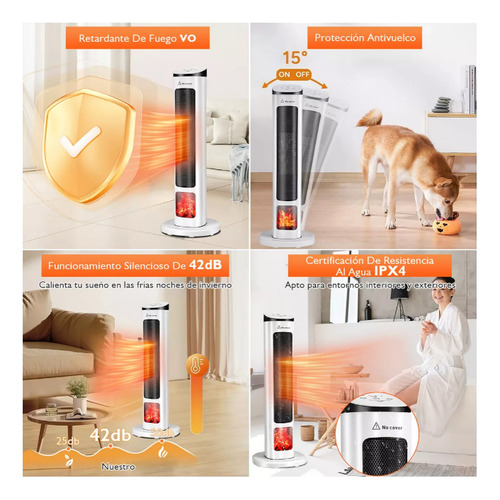 Calefactor Eléctrico De Torre Con Control Remoto,1500w
