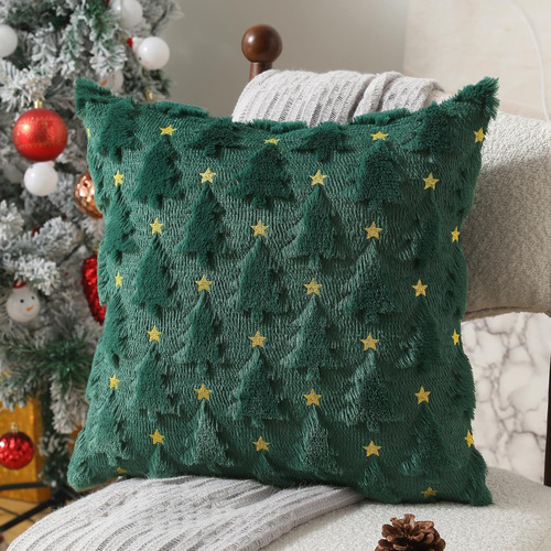 Fundas De Almohada Navideñas, 45 X 45 Cm, 2 Fundas De Felpa