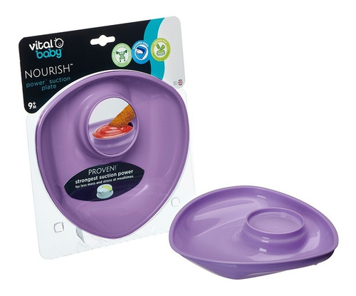Plato Con Base De Succión Morado