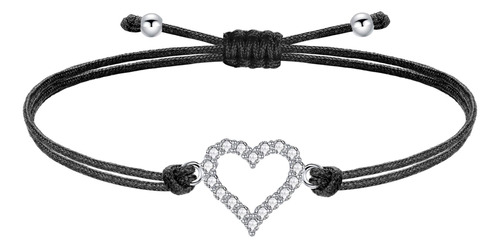 J.endéar Pulsera De Corazón Para Niñas De Plata De Ley 925 C