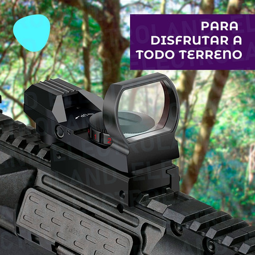 Imagen 7 de 10 de Mira Táctica Militar Holográfica Réflex Retícula Rojo Verde