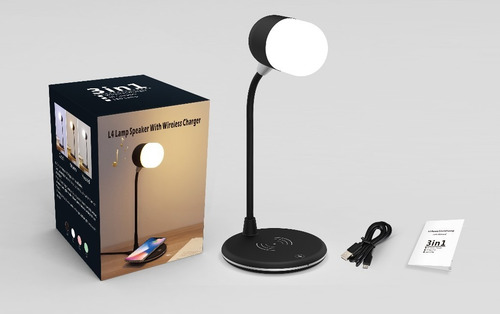 Lampara Bocina Bluetooth Cargador Inalámbrico De Celular