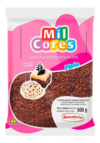 Imagem 1 de 2 de Confeito Flocos Macio Sabor Chocolate Gourmet 500g 