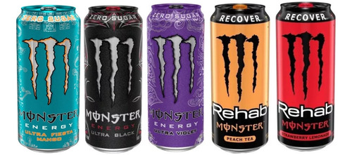 Monster Energy U Mango Black Violet Strawberrylemonade Peach