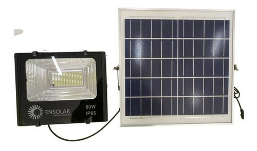 Refletor Solar Ensolar 60w + Sup D Pared Bat 10000 Ma Litio