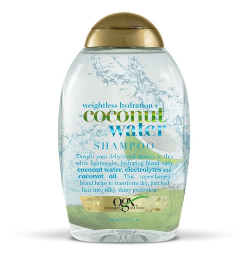 Imagen 1 de 2 de Ogx Shampoo Weightless Hydratn Coconut Water 385ml