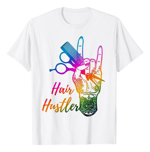 Hair Hustler Tie Dye Peluquería Retro Polera