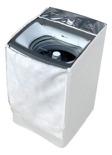 Capa Maquina Lavar Panasonic 16kg Zíper Painel Transparente Cor Branca