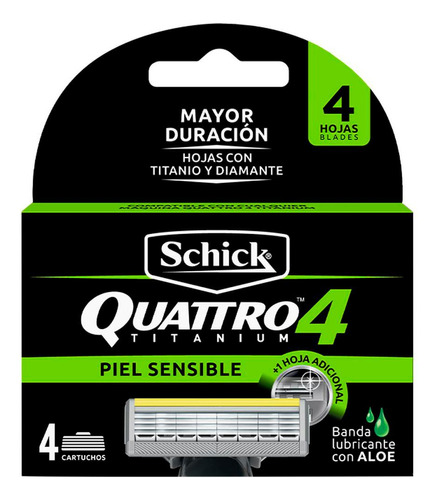 Schick Quattro4 Piel Sensible Repuestos X4und