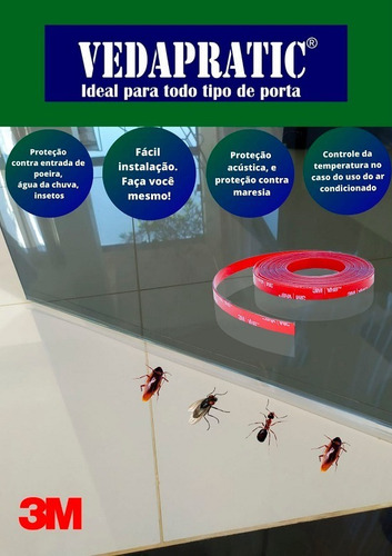 Veda Porta/portão Transparente 5 Cm Altura Vedapratic 6 Mt