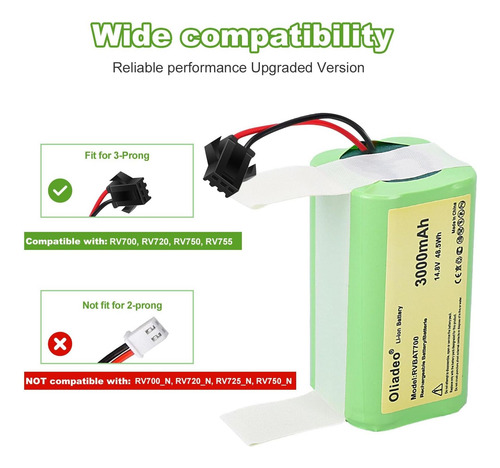 Para A Substituição Da Bateria Shark Rv750 Rv720 Para O