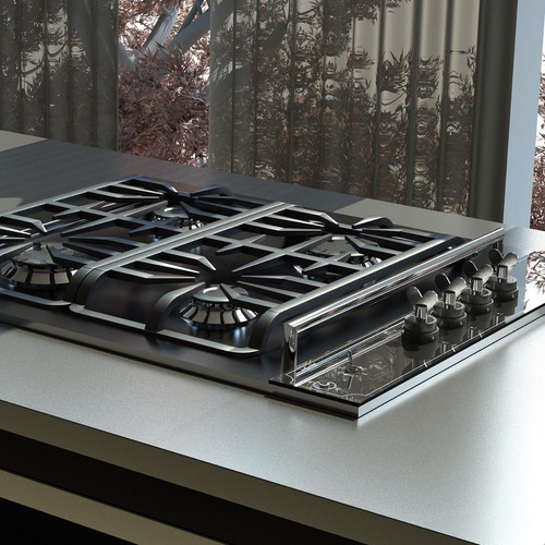 Imagen 6 de 10 de Anafe A Gas Empotrar Acero 4 Hornallas Gama 700 Cocina