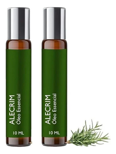 Kit 2 Óleos Essenciais Alecrim Roll On 10ml - Puro E Natural