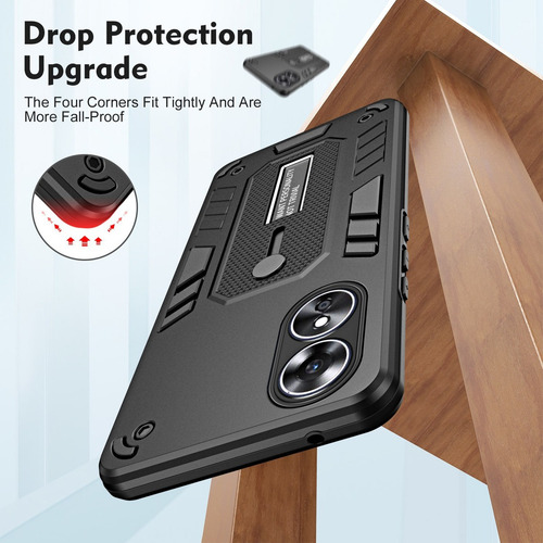 Funda Para Oppo A17/a17k, Soporte Metálico Anticolisión
