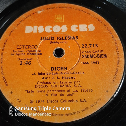 Simple Julio Iglesias Discos Cbs C15