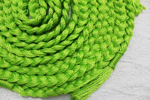 Soga Cuerda Para Hamaca Incluye Par De S Metalica Negra Color Verde Neon Color