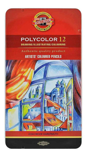 Lápis De Cor Artístico Polycolor 12 Cores Koh-i-noor
