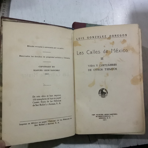 Las Calles De México. Leyendas Y Sucedidos. Vidas Y Costumbr (Usado)