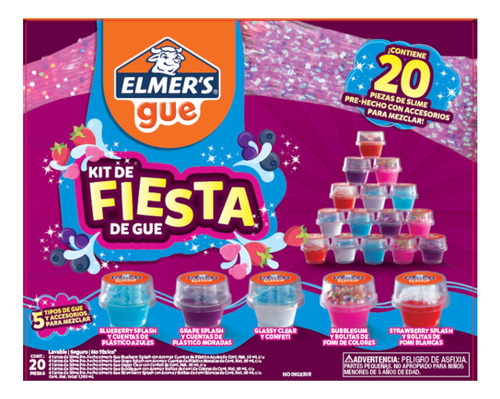 Kit De Slime Elmers Gue Listo Para Usar Party Pack 20 Piezas
