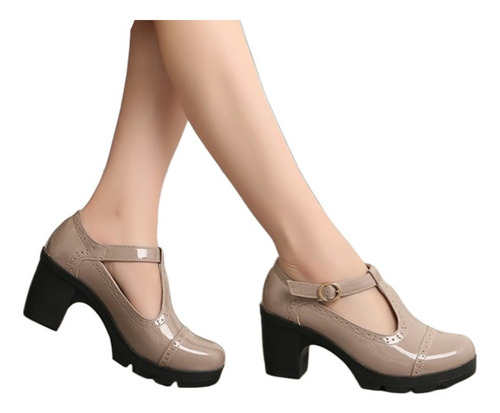 Xx Sandalias Plataforma Oxford Tacón Grueso Para Mujeres