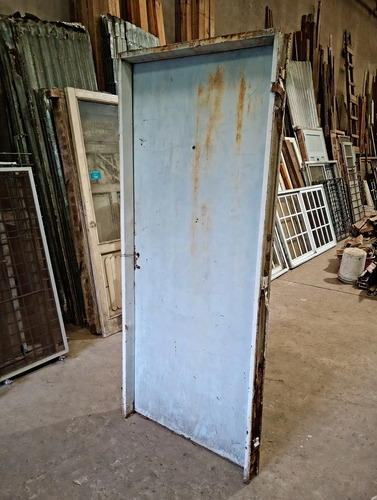 Puerta De Chapa Doble En Muy Buen Estado Gris Claro (Usado)