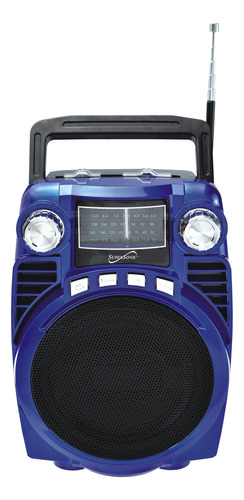 Supersonic Radio Portatil Bluetooth De 4 Bandas, Azul (sc-13