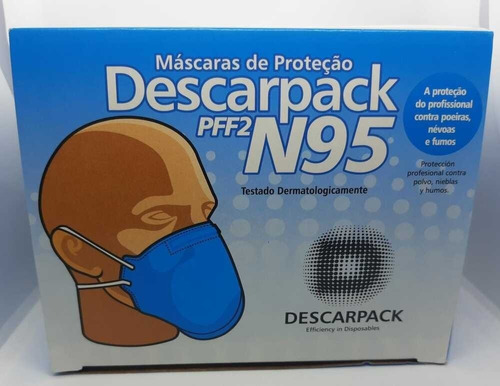 Máscara N95 Pff2 Descarpack S/ Válvula C/clipe Nasal 20 Unid