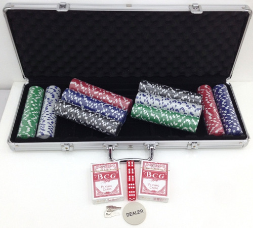 Maleta Poker 500fichas Oficiais S/numeração Kit Completo Pk5