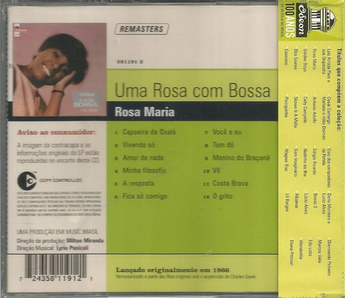 Cd Rosa Maria - Uma Rosa Com Bossa (novo/ Lacrado)