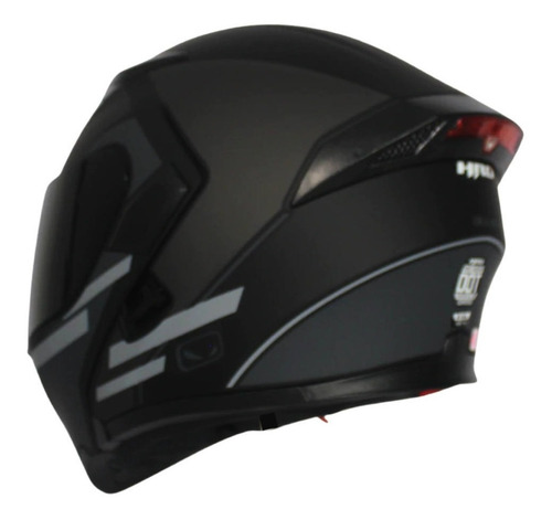 Imagen 5 de 6 de Casco Abatible Para Moto Hro 3400dv Inefable Gris Con Luz