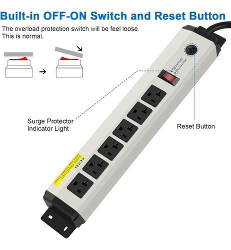 Cccei Protector Contra Sobretensiones De Regleta Resistente