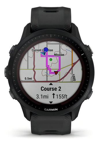 Relógio Garmin Forerunner 955 versão solar Smartwatch Touch Bezel, cor preta