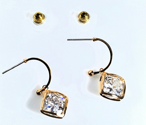 Aretes De Oro Y Zirconias Diamante Elegantes Envio Gratis.