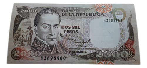 Billete Colombia 2000 Pesos 1 De Noviembre 1994 Estado 10