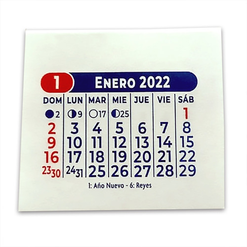 Imagen 1 de 4 de Almanaque Calendario 5x5 Migñon 2022 X300u.