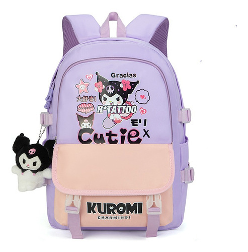 Linda Mochila Escolar Kuromi De Gran Capacidad Para Niñas