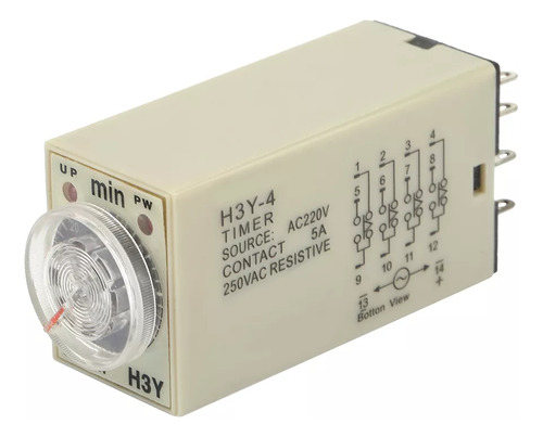 Relé Con Temporizador De Retardo De Encendido H3y-4 De 0 A 6