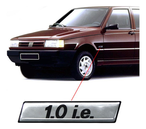 Adesivo 1.0 Ie Fiat Uno Mille 1995 Diante Cromado Resinado