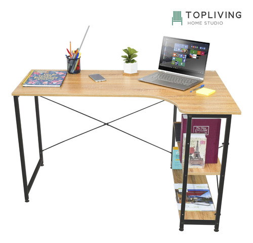 Escritorio Top Living Minimalista Moderno Escritorios De Oficina Madera Color Marrón claro