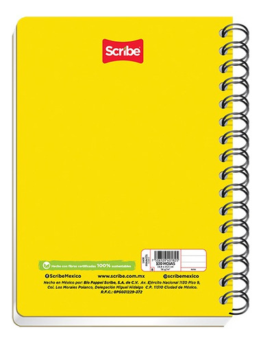 Cuaderno Forma Francesa Espiral Scribe 100 Hojas Blancas