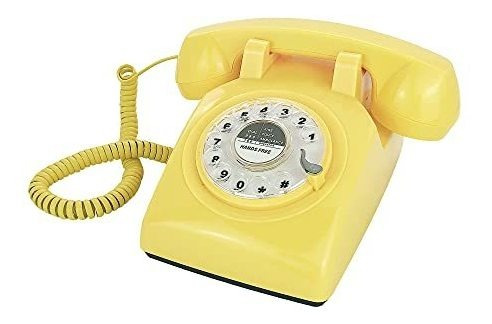 Teléfono Fijo Vintage Con Dial Rotatorio, Manos Libres -