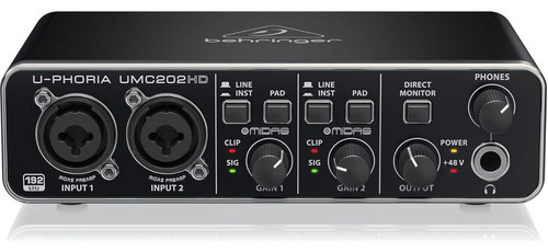 Behringer U-phoria Umc202hd Con Preamplificadores Midas