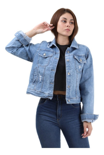 Camperas Chaquetas Jean Mujer Elastizadas Talles Grandes 