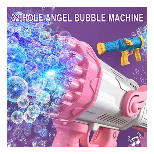 Regalo Bubble Bazooka Gun 32 Hoyos Rocket Bubble Shooter