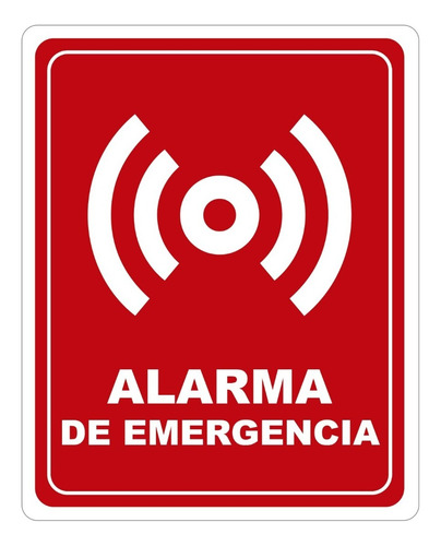 Señalamiento Letrero Alarma De Emergencia 20x25 Cm