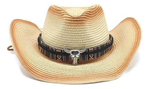 Sombrero De Paja Retro De Vaquero Panameño Para Mujer Y Homb