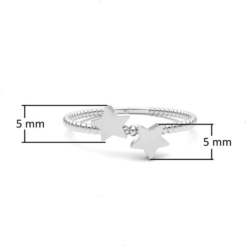 Imagen 3 de 10 de Anillo Medio Dedo #2 Estrellas De Plata .925 Agálea Joyería